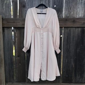 ASOS Long Sleeve Button Through Midi Dress